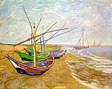 Vincent van Gogh Fishing Boats on the Beach